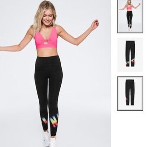 NEW VS PINK RAINBOW GRAPHIC HIGH WAIST LEGGINGS